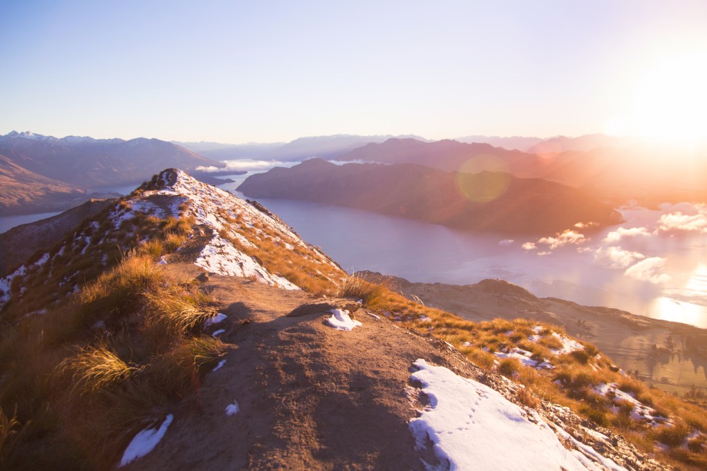 mountain with sun 