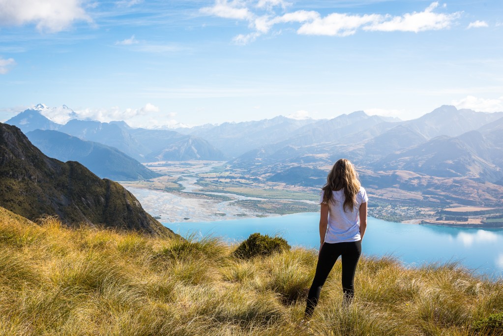 Women looking at landscape