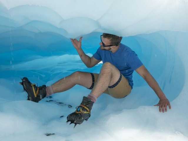 Fox glacier with guy inside