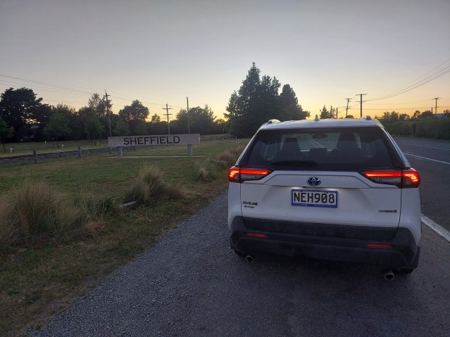 Car at sunset