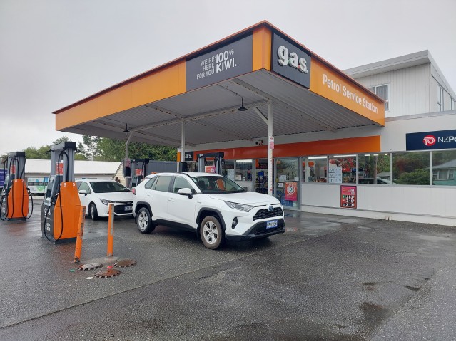 Car at gas station